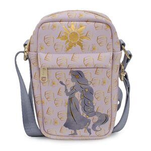 1384 Disney Bag, Crossbody, Tangled Rapunzel Pose Silhouette and Sun, Vegan